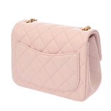 CHANEL シャネル ミニマトラッセ チェーンショルダー ピンク レディース ラムスキン ショルダーバッグ 新同 中古 銀蔵