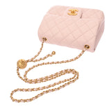 CHANEL シャネル ミニマトラッセ チェーンショルダー ピンク レディース ラムスキン ショルダーバッグ 新同 中古 銀蔵