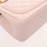 CHANEL シャネル ミニマトラッセ チェーンショルダー ピンク レディース ラムスキン ショルダーバッグ 新同 中古 銀蔵