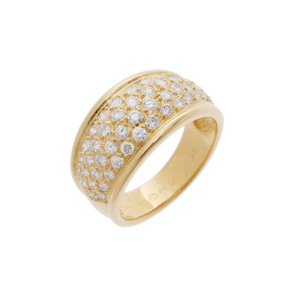 VAN CLEEF & ARPELS ヴァンクリーフ＆アーペル ヴィンテージアルハンブラ パヴェダイヤ #52 12号 レディース K18イエローゴールド YG リング・指輪 Aランク 中古 銀蔵