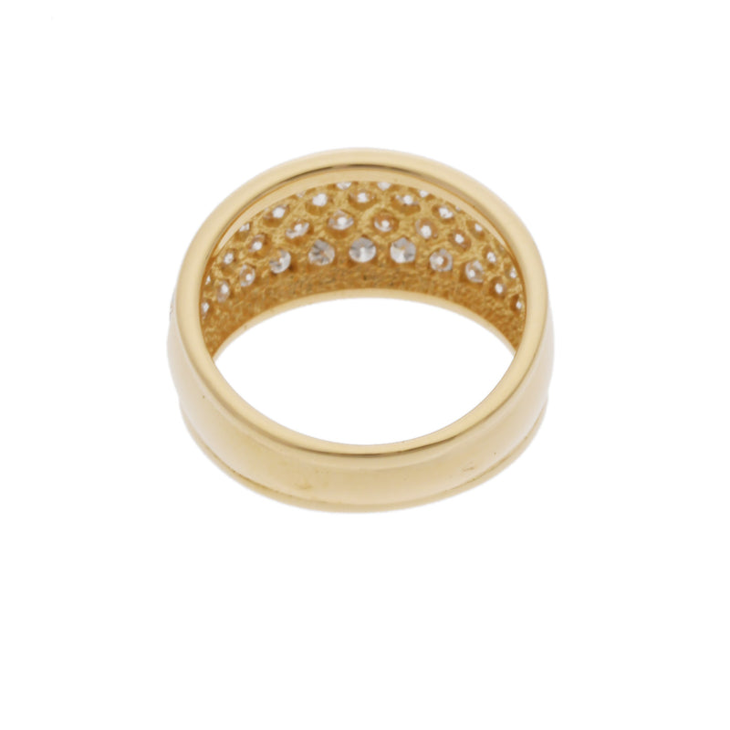 VAN CLEEF & ARPELS ヴァンクリーフ＆アーペル ヴィンテージアルハンブラ パヴェダイヤ #52 12号 レディース K18イエローゴールド YG リング・指輪 Aランク 中古 銀蔵