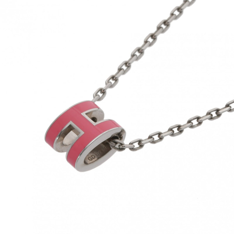 HERMES エルメス ミニポップアッシュH ネックレス シルバー金具 ピンク レディース GP ネックレス Aランク 中古 銀蔵