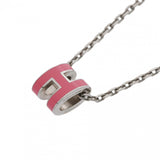 HERMES エルメス ミニポップアッシュH ネックレス シルバー金具 ピンク レディース GP ネックレス Aランク 中古 銀蔵