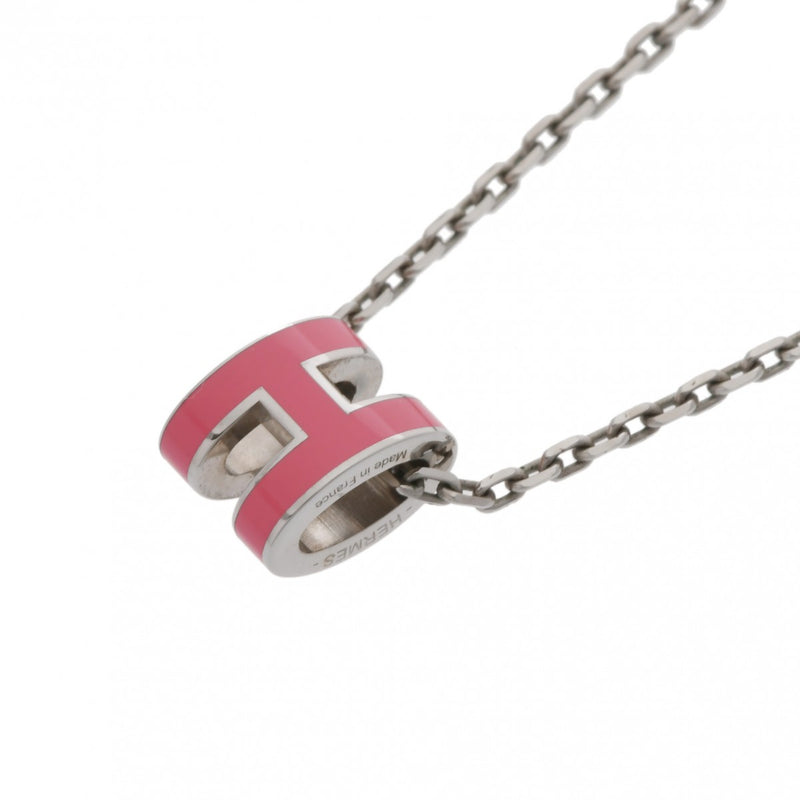 HERMES エルメス ミニポップアッシュH ネックレス シルバー金具 ピンク レディース GP ネックレス Aランク 中古 銀蔵
