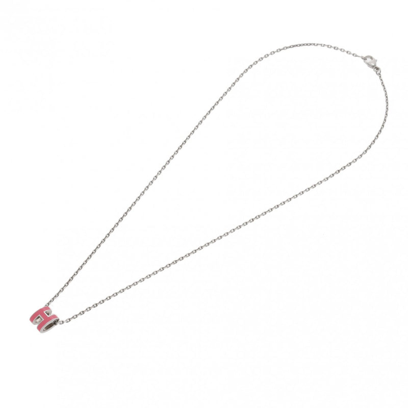 HERMES エルメス ミニポップアッシュH ネックレス シルバー金具 ピンク レディース GP ネックレス Aランク 中古 銀蔵