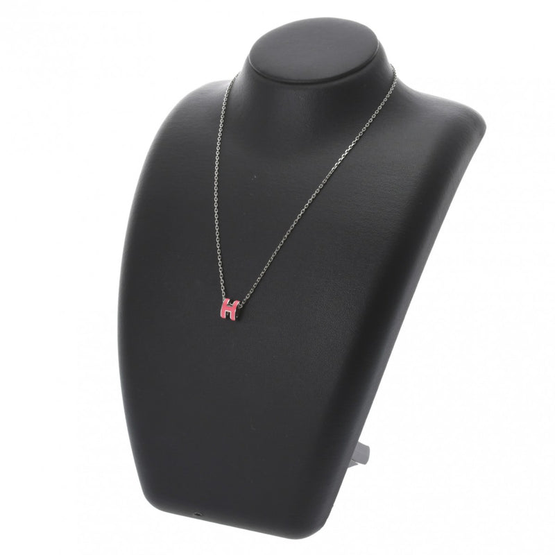 HERMES エルメス ミニポップアッシュH ネックレス シルバー金具 ピンク レディース GP ネックレス Aランク 中古 銀蔵