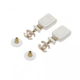 CHANEL シャネル ココマーク ピアス 22年モデル ホワイト ゴールド レディース GP フェイクパール ラインストーン ピアス Aランク 中古 銀蔵