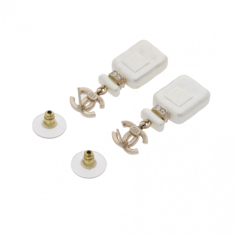 CHANEL シャネル ココマーク ピアス 22年モデル ホワイト ゴールド レディース GP フェイクパール ラインストーン ピアス Aランク 中古 銀蔵