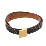 LOUIS VUITTON ルイヴィトン マルチカラー サンチュール キャレ 90cm ノワール ゴールド金具 M9271 レディース モノグラムマルチカラー ベルト Bランク 中古 銀蔵