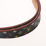 LOUIS VUITTON ルイヴィトン マルチカラー サンチュール キャレ 90cm ノワール ゴールド金具 M9271 レディース モノグラムマルチカラー ベルト Bランク 中古 銀蔵