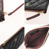CHANEL シャネル マトラッセ クラシックミニポーチ ブラック GP金具 A82365 ユニセックス キャビアスキン ポーチ Aランク 中古 銀蔵