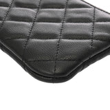 CHANEL シャネル マトラッセ クラシックミニポーチ ブラック GP金具 A82365 ユニセックス キャビアスキン ポーチ Aランク 中古 銀蔵