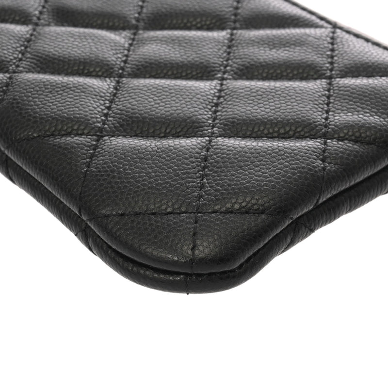 CHANEL シャネル マトラッセ クラシックミニポーチ ブラック GP金具 A82365 ユニセックス キャビアスキン ポーチ Aランク 中古 銀蔵