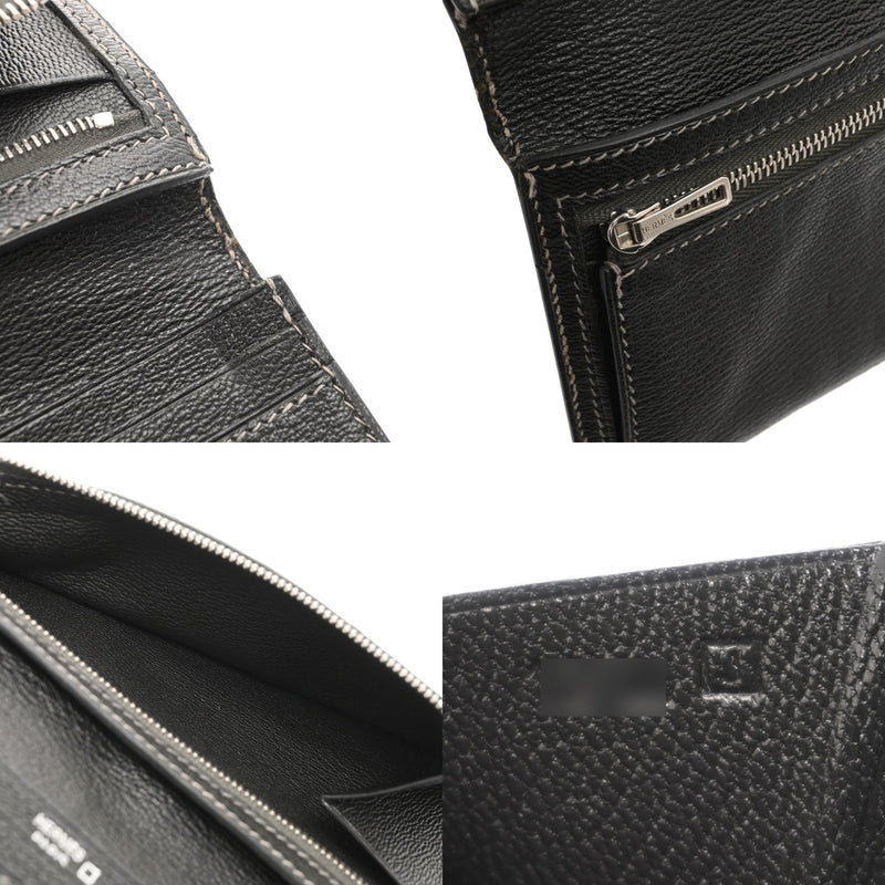 HERMES エルメス ベアンスフレ 黒系 □J刻印(2006年頃) レディース アリゲーター 長財布 Bランク 中古 銀蔵