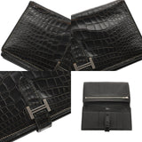 HERMES エルメス ベアンスフレ 黒系 □J刻印(2006年頃) レディース アリゲーター 長財布 Bランク 中古 銀蔵