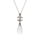 CHANEL シャネル ココマーク ネックレス SV ラインストーン 18年モデル シルバー レディース ラインストーン ネックレス Aランク 中古 銀蔵