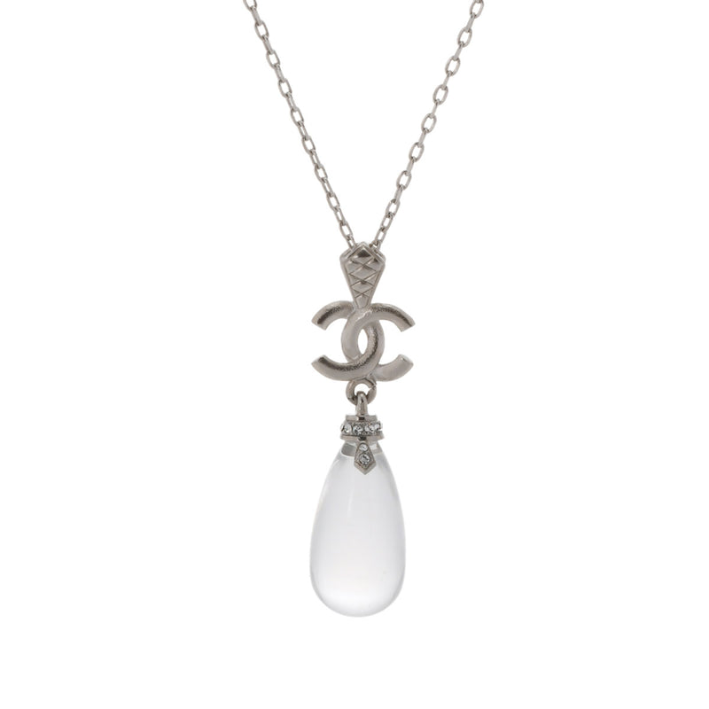 CHANEL シャネル ココマーク ネックレス SV ラインストーン 18年モデル シルバー レディース ラインストーン ネックレス Aランク 中古 銀蔵