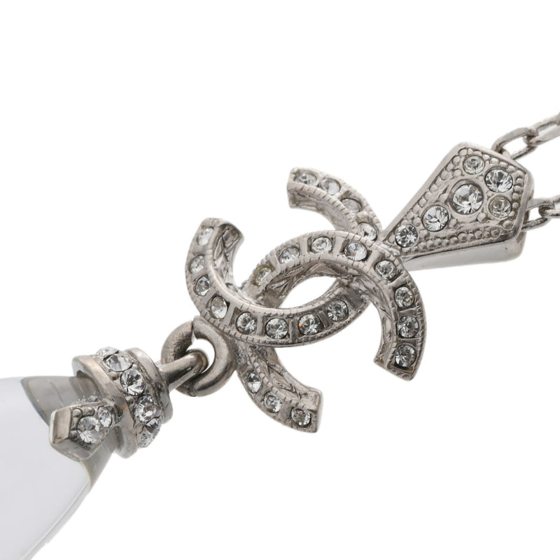 CHANEL シャネル ココマーク ネックレス SV ラインストーン 18年モデル シルバー レディース ラインストーン ネックレス Aランク 中古 銀蔵