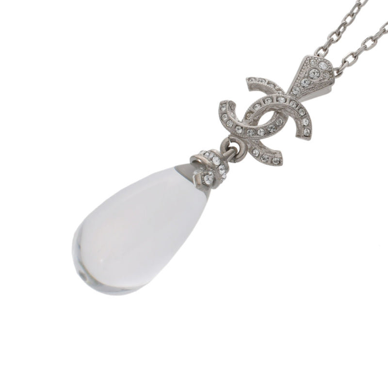 CHANEL シャネル ココマーク ネックレス SV ラインストーン 18年モデル シルバー レディース ラインストーン ネックレス Aランク 中古 銀蔵