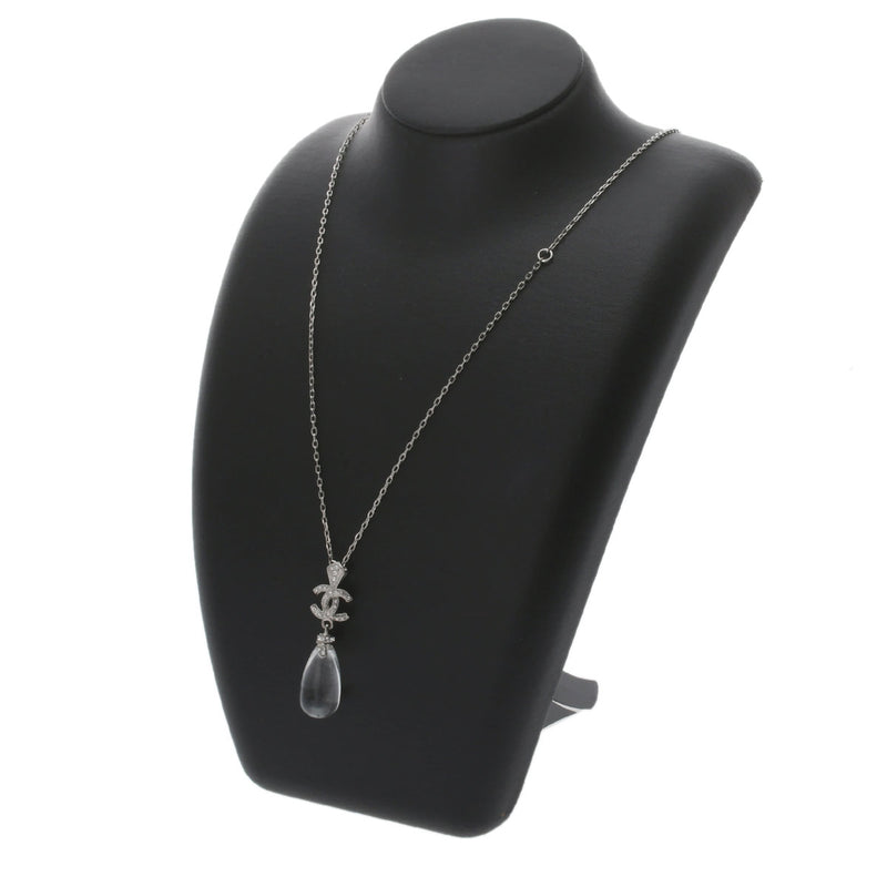 CHANEL シャネル ココマーク ネックレス SV ラインストーン 18年モデル シルバー レディース ラインストーン ネックレス Aランク 中古 銀蔵