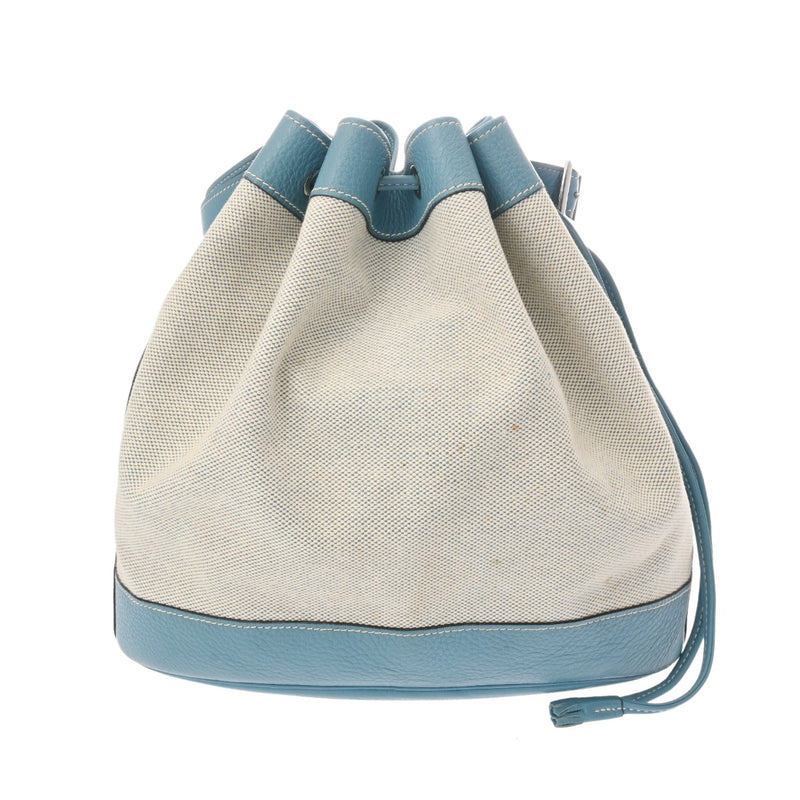 HERMES エルメス マーケット PM ブルージーン □C刻印(1999年頃) レディース トゴ トワル ショルダーバッグ Bランク 中古 銀蔵