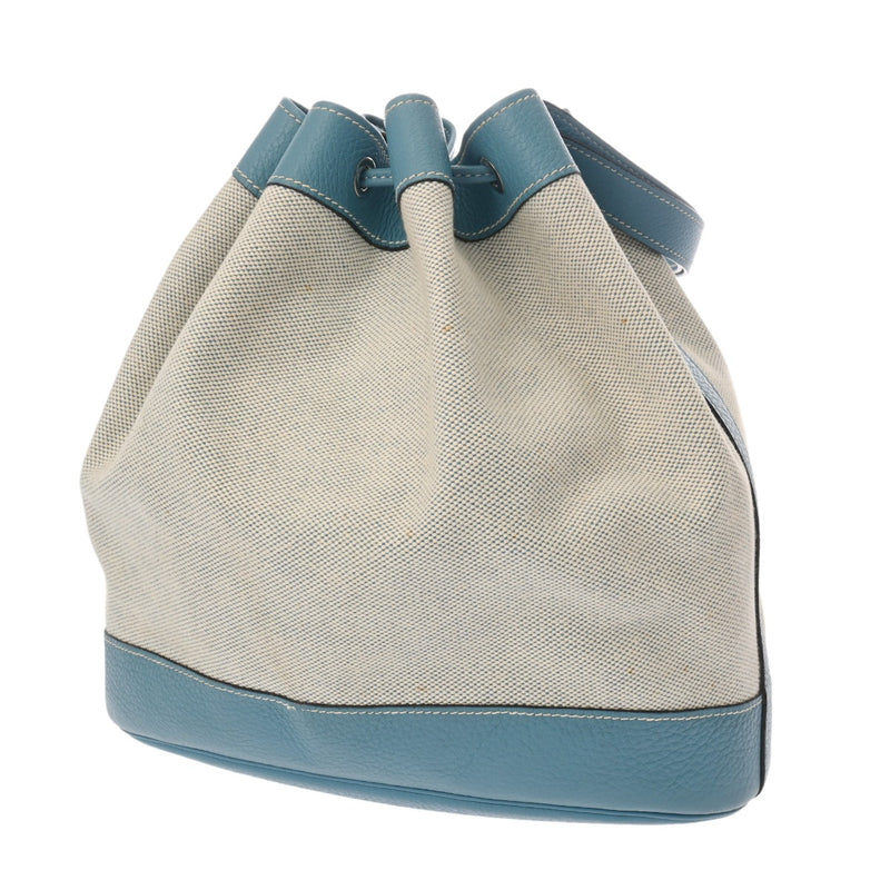 HERMES エルメス マーケット PM ブルージーン □C刻印(1999年頃) レディース トゴ トワル ショルダーバッグ Bランク 中古 銀蔵