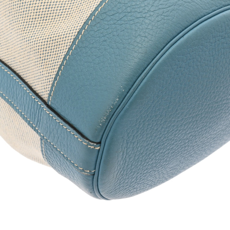 HERMES エルメス マーケット PM ブルージーン □C刻印(1999年頃) レディース トゴ トワル ショルダーバッグ Bランク 中古 銀蔵