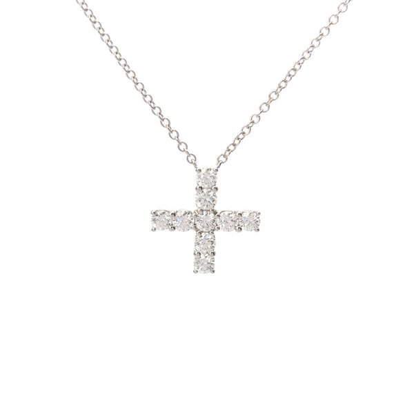 HARRY WINSTON ハリーウィンストン ミニクロス ダイヤ PT950 レディース Pt950プラチナ ネックレス Aランク 中古 銀蔵