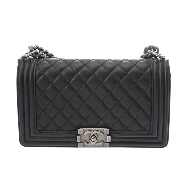 CHANEL シャネル ボーイシャネル チェーンショルダー ブラック レディース ラムスキン ショルダーバッグ Bランク 中古 銀蔵