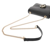 GUCCI グッチ インターロッキングショルダー アウトレット品 ブラック 510304 レディース カーフ ショルダーバッグ Bランク 中古 銀蔵