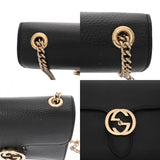 GUCCI グッチ インターロッキングショルダー アウトレット品 ブラック 510304 レディース カーフ ショルダーバッグ Bランク 中古 銀蔵