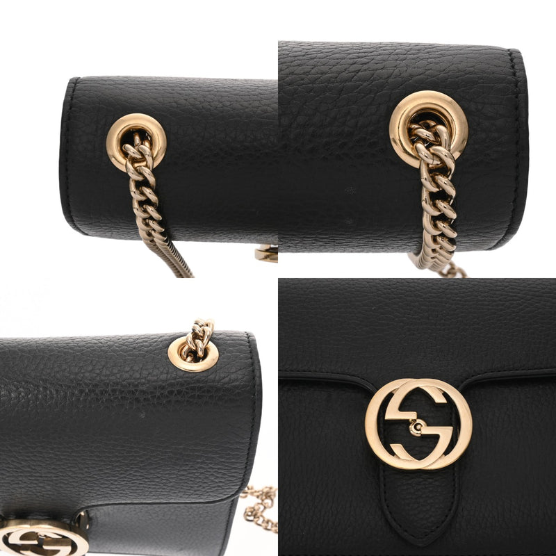 GUCCI グッチ インターロッキングショルダー アウトレット品 ブラック 