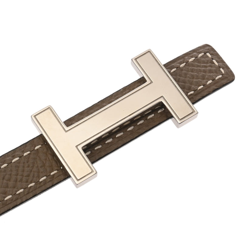 HERMES エルメス ミニコンスタンス Hベルト 80 エトゥープ/ブラック Y刻印(2020年頃) メンズ エプソン ベルト Aランク 中古 銀蔵