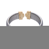 BVLGARI ブルガリ パレンテシ トゥボガス バングル ユニセックス K18イエローゴールド YG ステンレス ブレスレット Aランク 中古 銀蔵