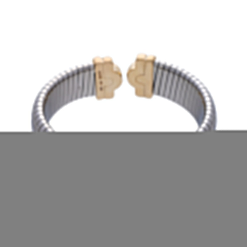 BVLGARI ブルガリ パレンテシ トゥボガス バングル ユニセックス K18イエローゴールド YG ステンレス ブレスレット Aランク 中古 銀蔵