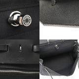 HERMES エルメス エールバッグ ジップ GM 黒/黒 シルバー金具 D刻印(2019年頃) レディース トワルオフィシエ レザー 2WAYバッグ Aランク 中古 銀蔵