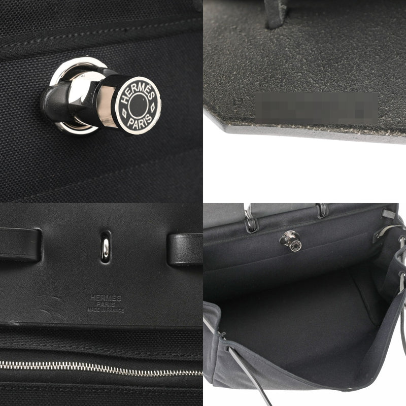エルメス エールバッグ ジップ GM 黒/黒 シルバー金具 D刻印(2019年頃