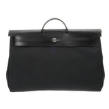 HERMES エルメス エールバッグ ジップ GM 黒/黒 シルバー金具 D刻印(2019年頃) レディース トワルオフィシエ レザー 2WAYバッグ Aランク 中古 銀蔵