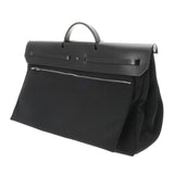 HERMES エルメス エールバッグ ジップ GM 黒/黒 シルバー金具 D刻印(2019年頃) レディース トワルオフィシエ レザー 2WAYバッグ Aランク 中古 銀蔵