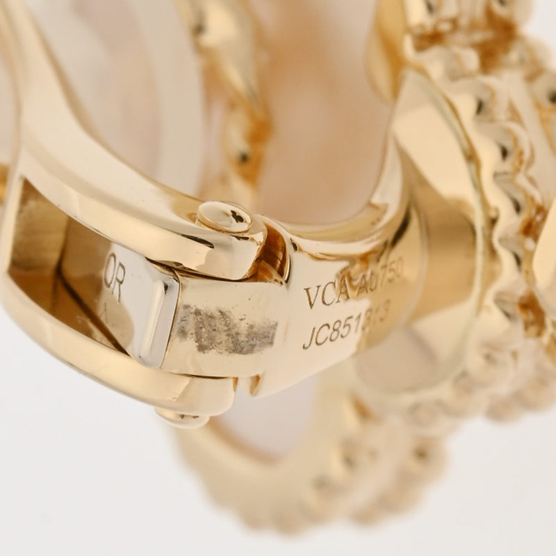 VAN CLEEF & ARPELS ヴァンクリーフ＆アーペル マジック アルハンブラ 3モチーフ シェル オニキス VCARD79000 レディース K18イエローゴールド YG イヤリング Aランク 中古 銀蔵
