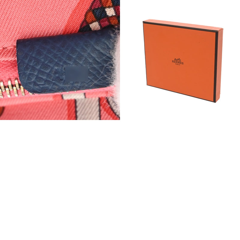 HERMES エルメス アザップ コンパクト シルクイン ブルーブライトン シルバー金具 A刻印(2017年頃) レディース エプソン コインケース 新同 中古 銀蔵