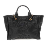 CHANEL シャネル ドーヴィル トートバッグ ブラック AS3257 レディース ラムスキン ショルダーバッグ 新同 中古 銀蔵