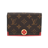 LOUIS VUITTON ルイヴィトン モノグラム ポルトフォイユ フロールコンパクト コクリコ M64587 ユニセックス モノグラムキャンバス レザー 二つ折り財布 ABランク 中古 銀蔵