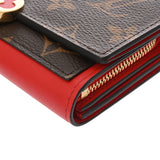 LOUIS VUITTON ルイヴィトン モノグラム ポルトフォイユ フロールコンパクト コクリコ M64587 ユニセックス モノグラムキャンバス レザー 二つ折り財布 ABランク 中古 銀蔵
