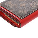 LOUIS VUITTON ルイヴィトン モノグラム ポルトフォイユ フロールコンパクト コクリコ M64587 ユニセックス モノグラムキャンバス レザー 二つ折り財布 ABランク 中古 銀蔵