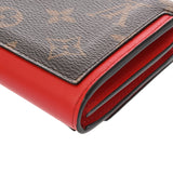 LOUIS VUITTON ルイヴィトン モノグラム ポルトフォイユ フロールコンパクト コクリコ M64587 ユニセックス モノグラムキャンバス レザー 二つ折り財布 ABランク 中古 銀蔵