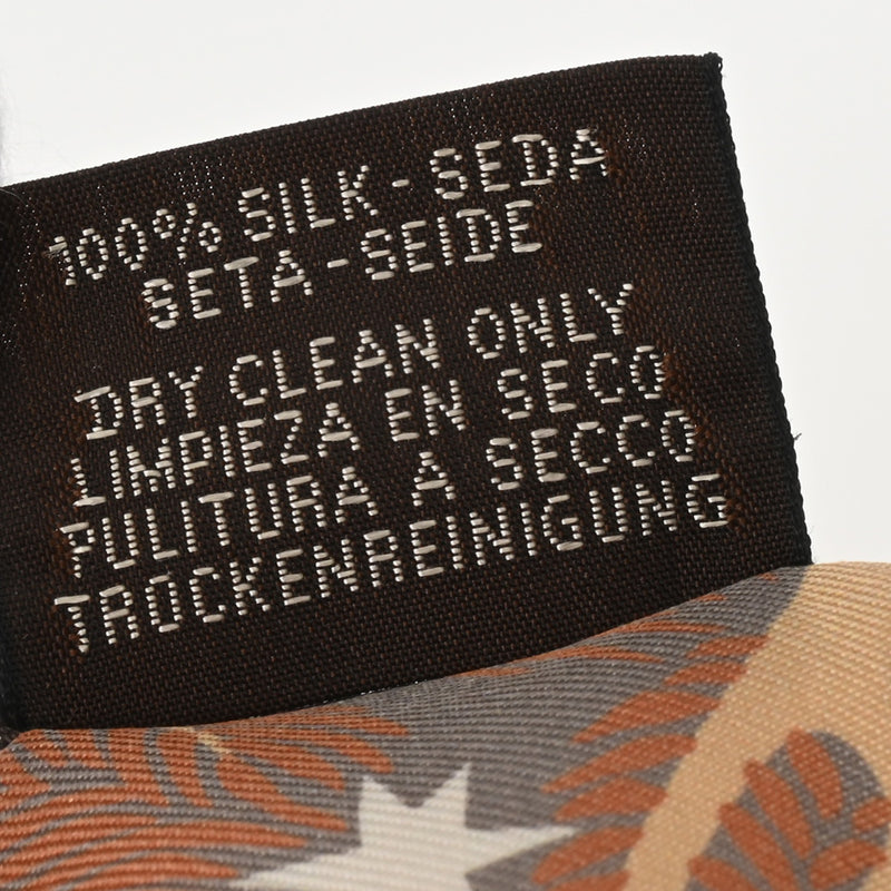 HERMES エルメス ツイリー LE CHARME D ORPHEE BA オルフェウスの魅力に誘われて グレー/ヴェージュ レディース シルク100％ スカーフ Aランク 中古 銀蔵