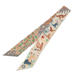 HERMES エルメス ツイリー LE CHARME D ORPHEE BA オルフェウスの魅力に誘われて グレー/ヴェージュ レディース シルク100％ スカーフ Aランク 中古 銀蔵