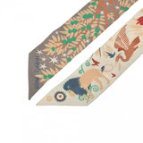 HERMES エルメス ツイリー LE CHARME D ORPHEE BA オルフェウスの魅力に誘われて グレー/ヴェージュ レディース シルク100％ スカーフ Aランク 中古 銀蔵