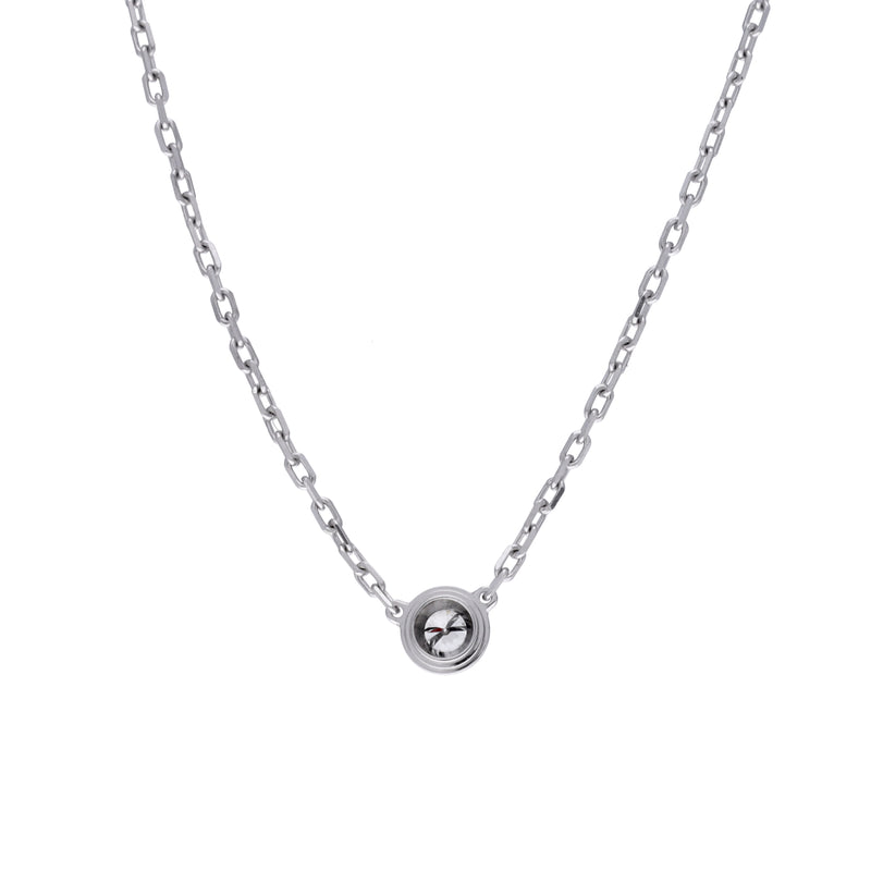 CARTIER カルティエ ディアマンレジェ 一粒ダイヤ レディース K18ホワイトゴールド WG ネックレス Aランク 中古 銀蔵